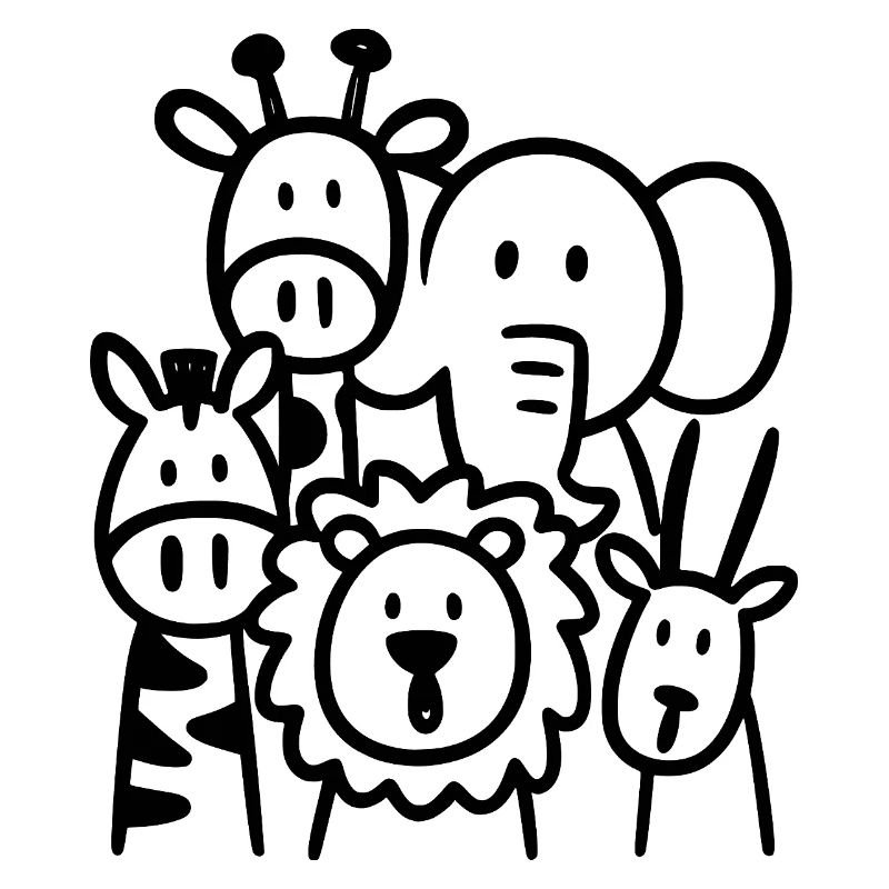Safari Tiere Illustration Kinder