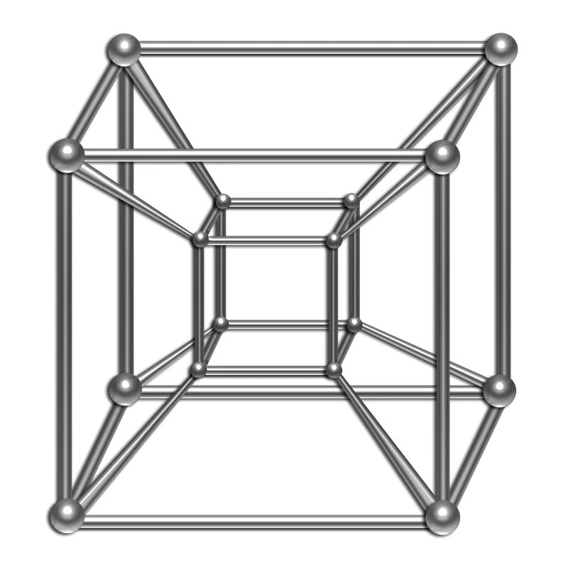 TESSERACT, Hypercube 4D, digital, Symbol -