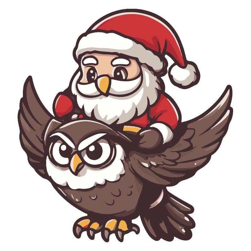 Eule Weihnachtsmann Cartoon