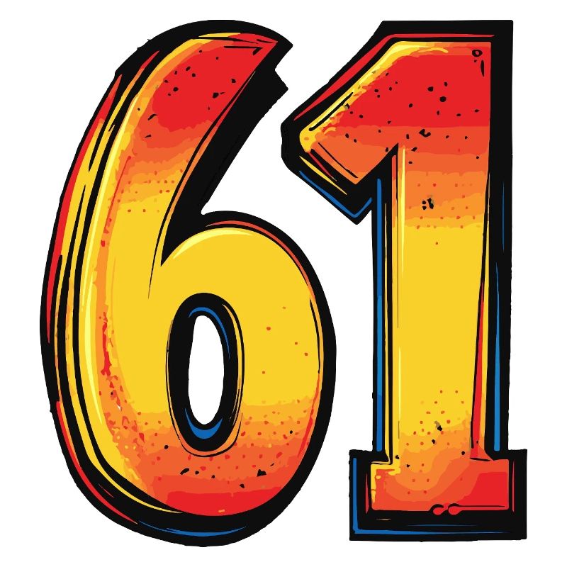 61 Zahl Bunt