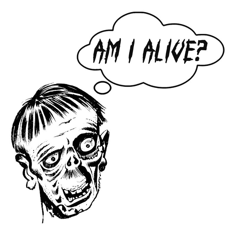 Zombie mit Sprechblase
