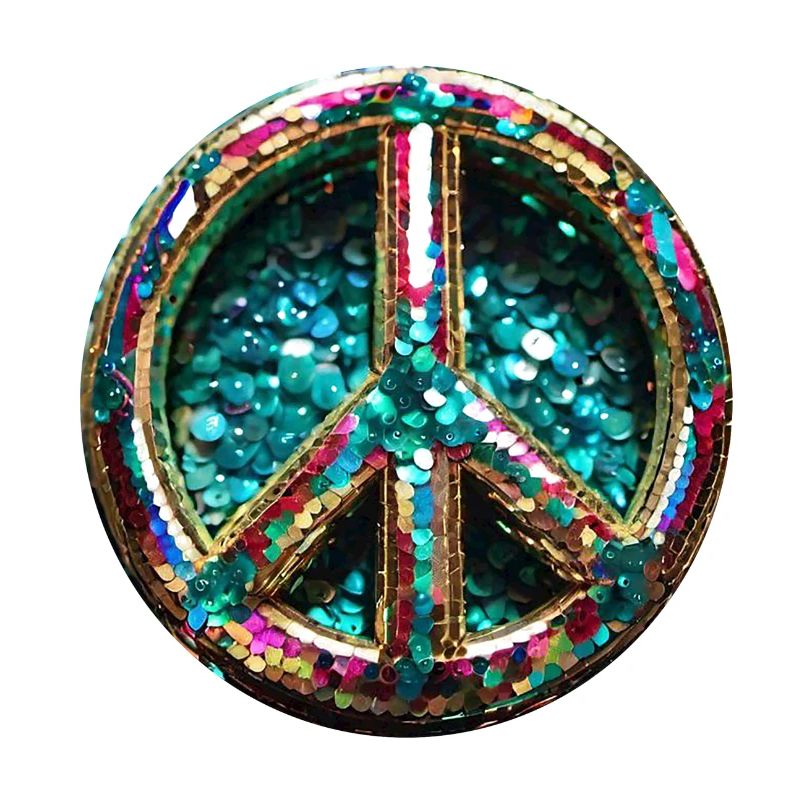 peace,peace zeichen,pailletten,metallisch