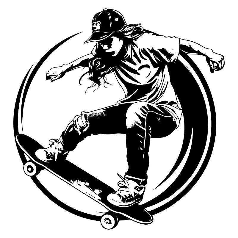 Skateboarding Silhouette Skateboard