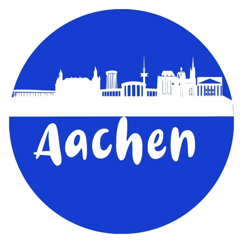 scherenschnitt,aachen,blau,stadt,skyline