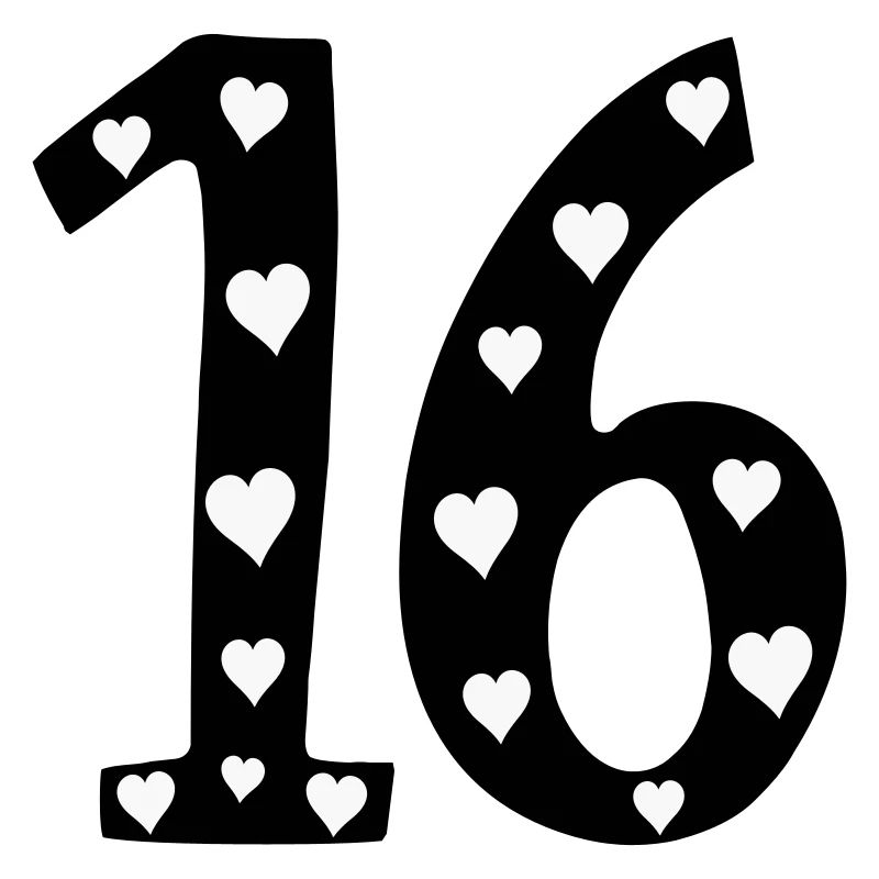 16 Geburtstag mit Herz