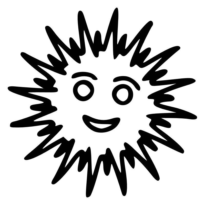 Sun Drawing Nature Sketch black