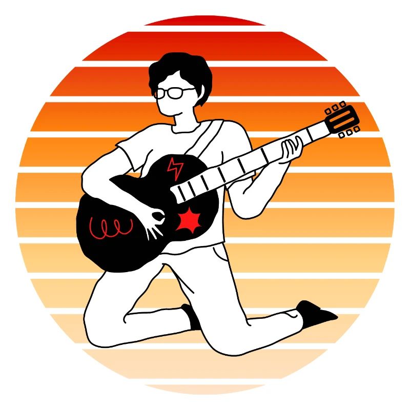 E-Gitarre im Sonnenuntergang