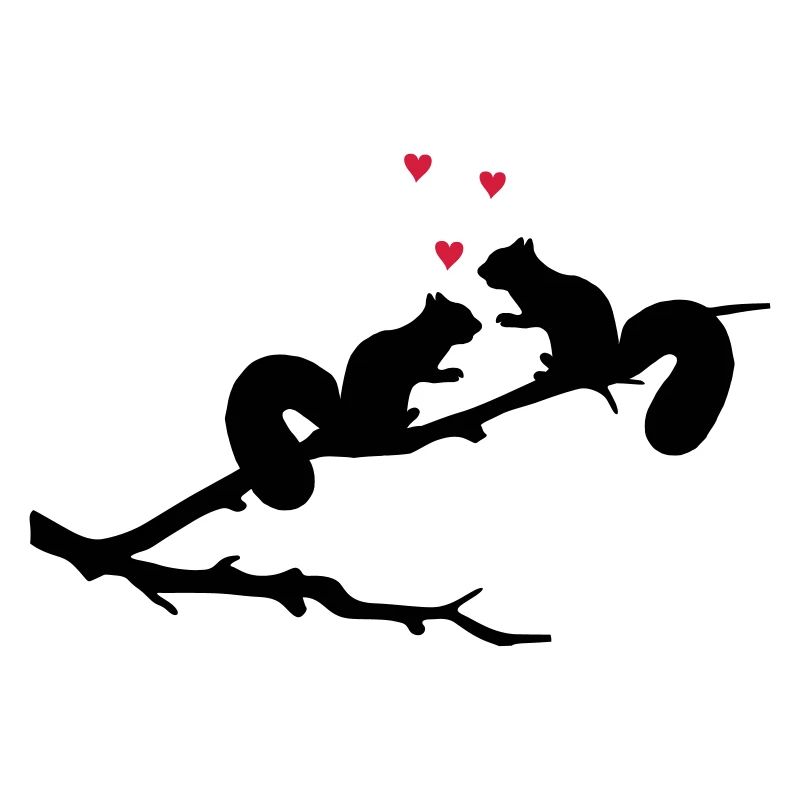 verliebte Eichhörnchen mit Herzchen