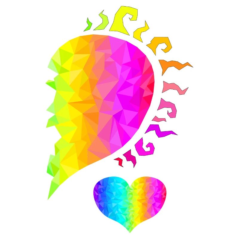 Herzhälfte rosa bunt