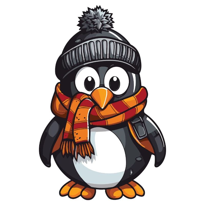 Bande dessinée d’hiver pingouin