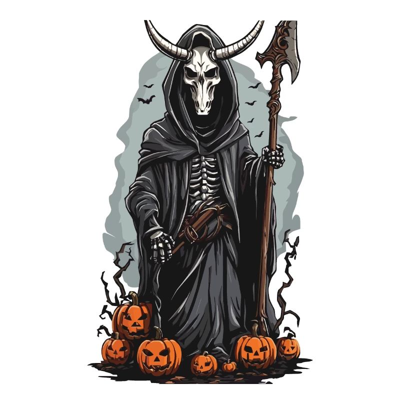 Sensenmann Halloween Dämonischer Druide Design