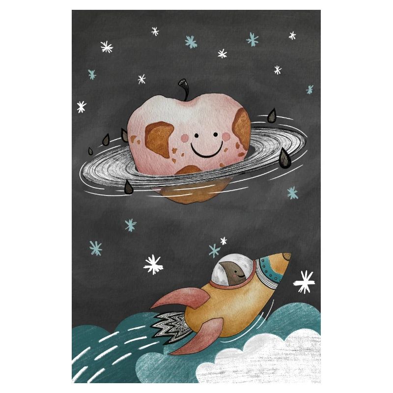 Apfelplanet & Apfelkernastronaut Kids Illustration