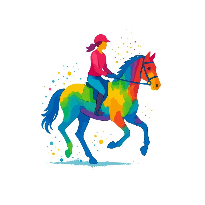 Pferdereiten Bunt