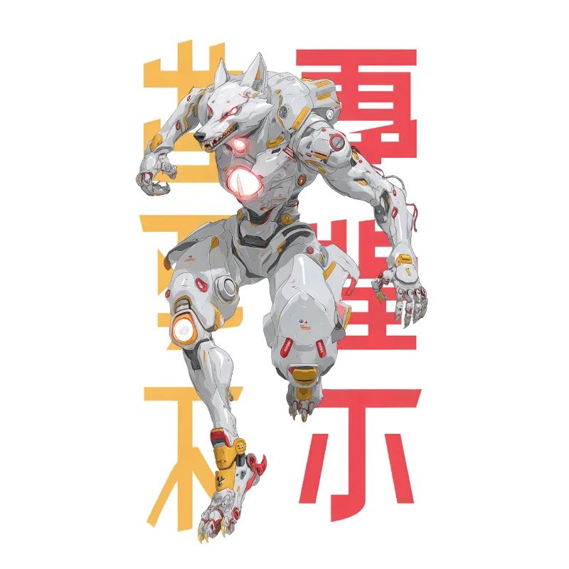 Futuristischer Wolf Mecha-Design