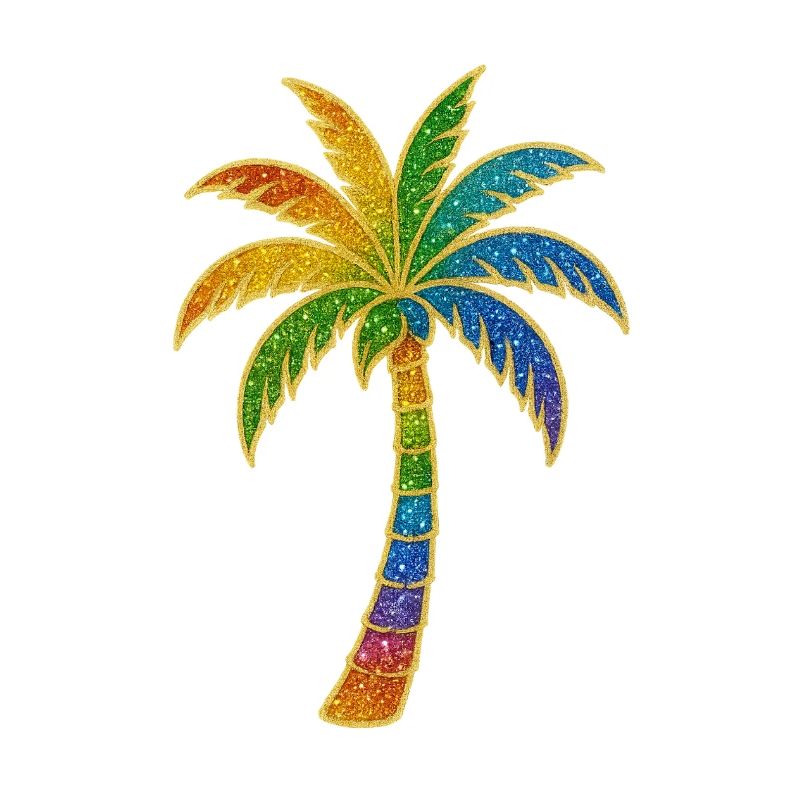 Bunter Regenbogen Palme