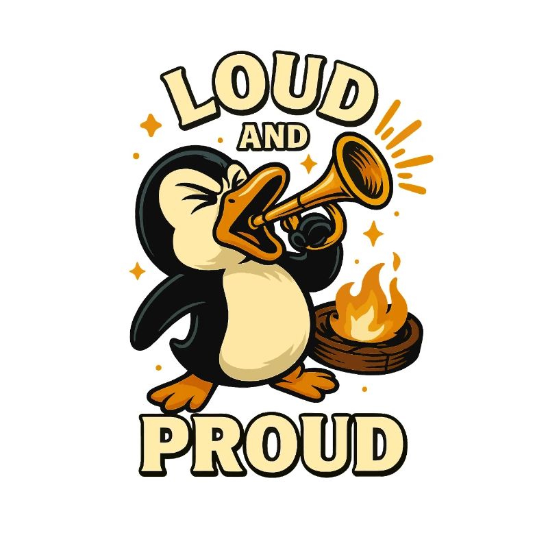 Lauter und stolzer Pinguin-Jazz