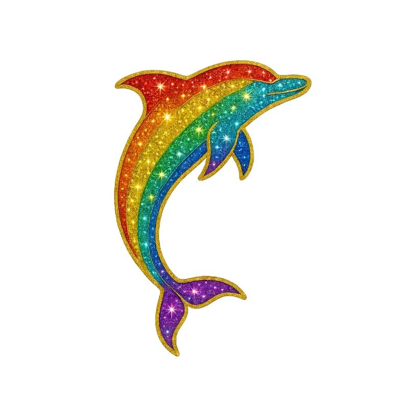 Glitzernder Regenbogen-Delfin