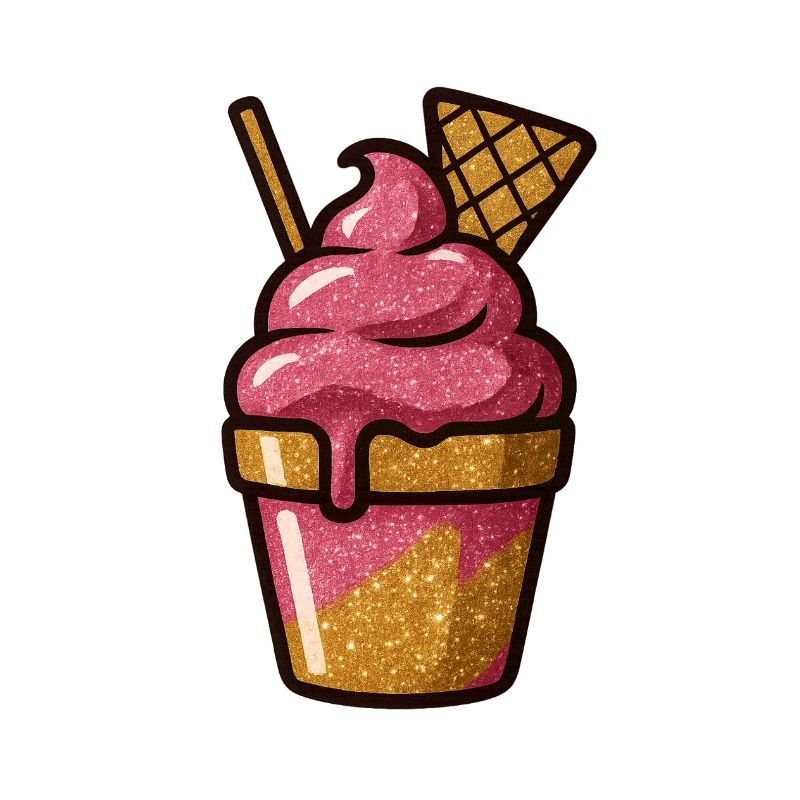 Glitzerndes Pinkes Eisbecher Motiv