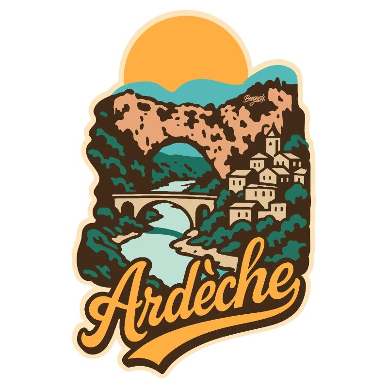 Ardèche Frankreich Natur Illustration