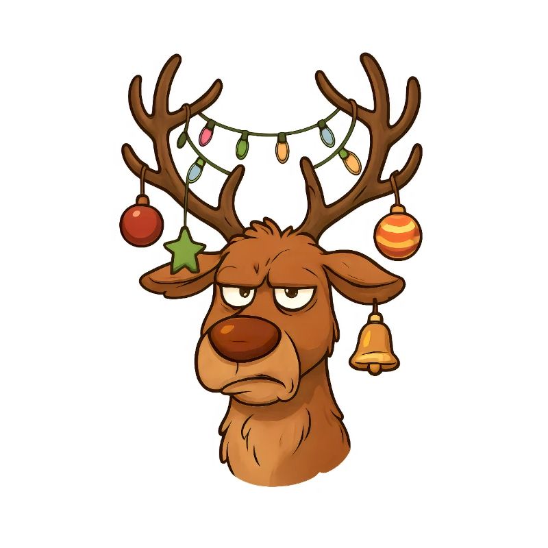 Genervtes Rentier Weihnachten