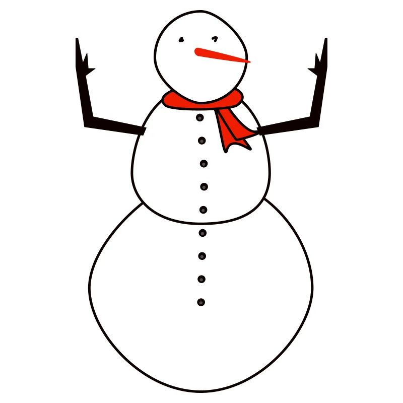 Schneemann mit rotem Schal