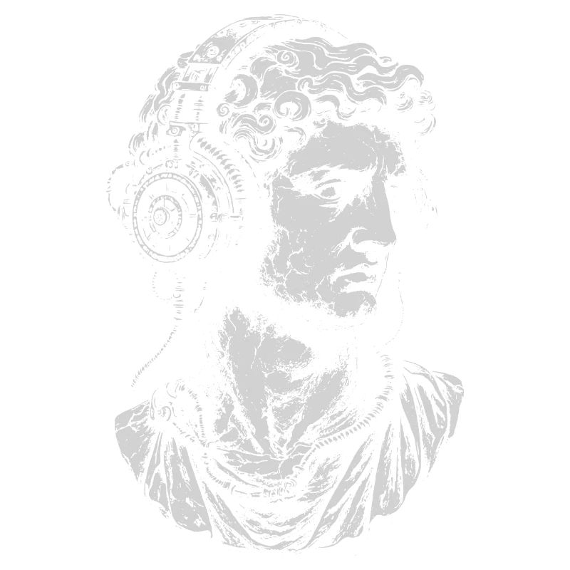 Klassische Buste mit Steampunk-Kopfhörern