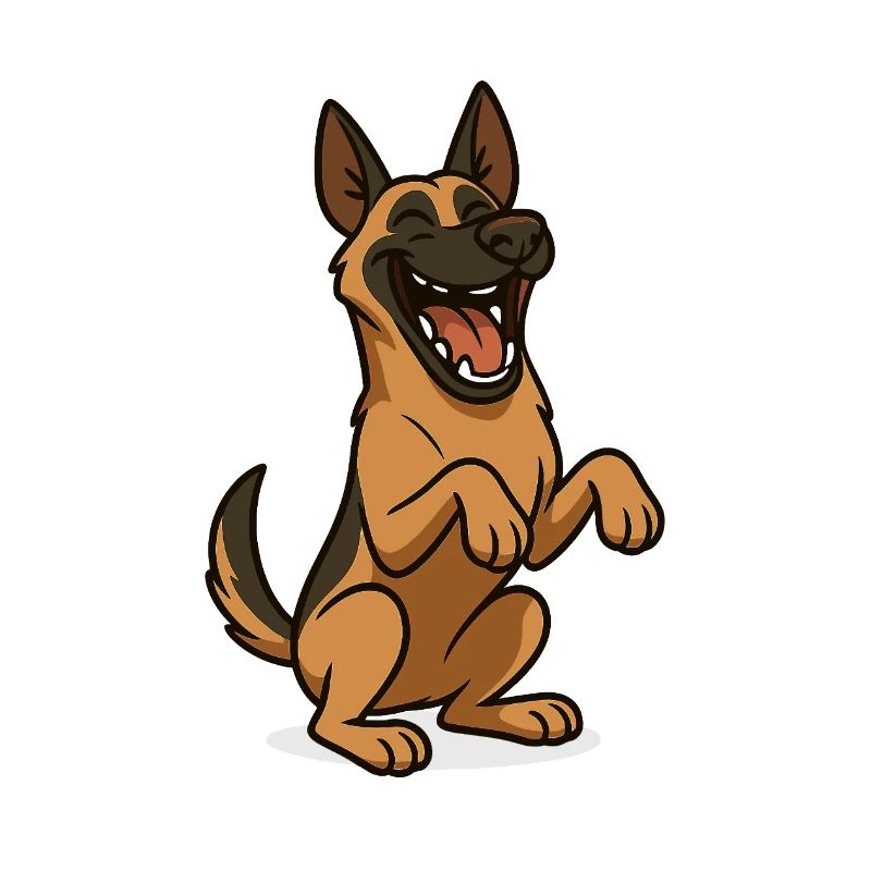 Lachender Malinois Hund