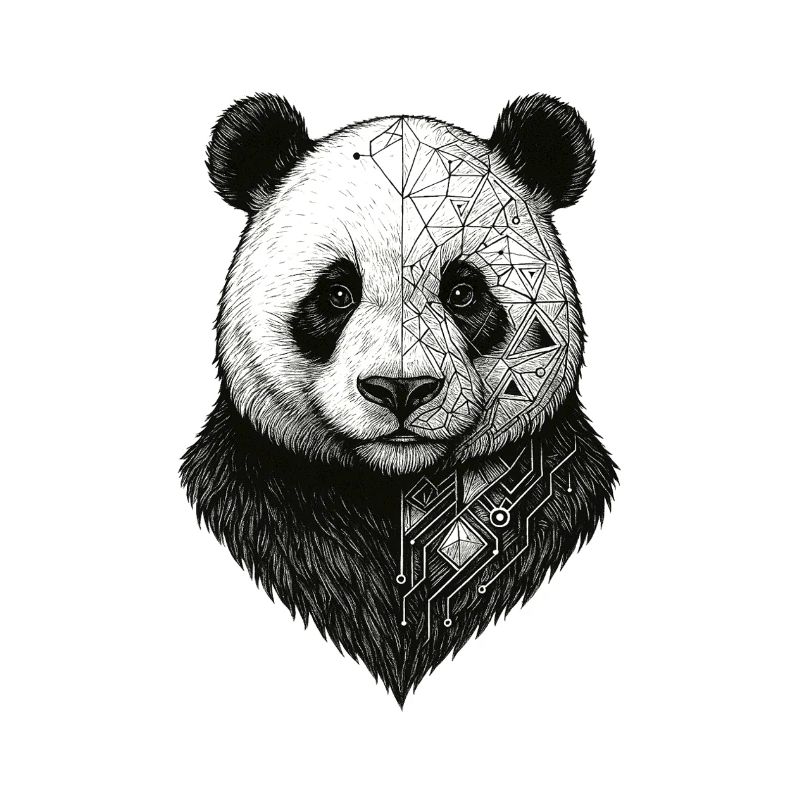 Panda Halb Geometrische Technologie