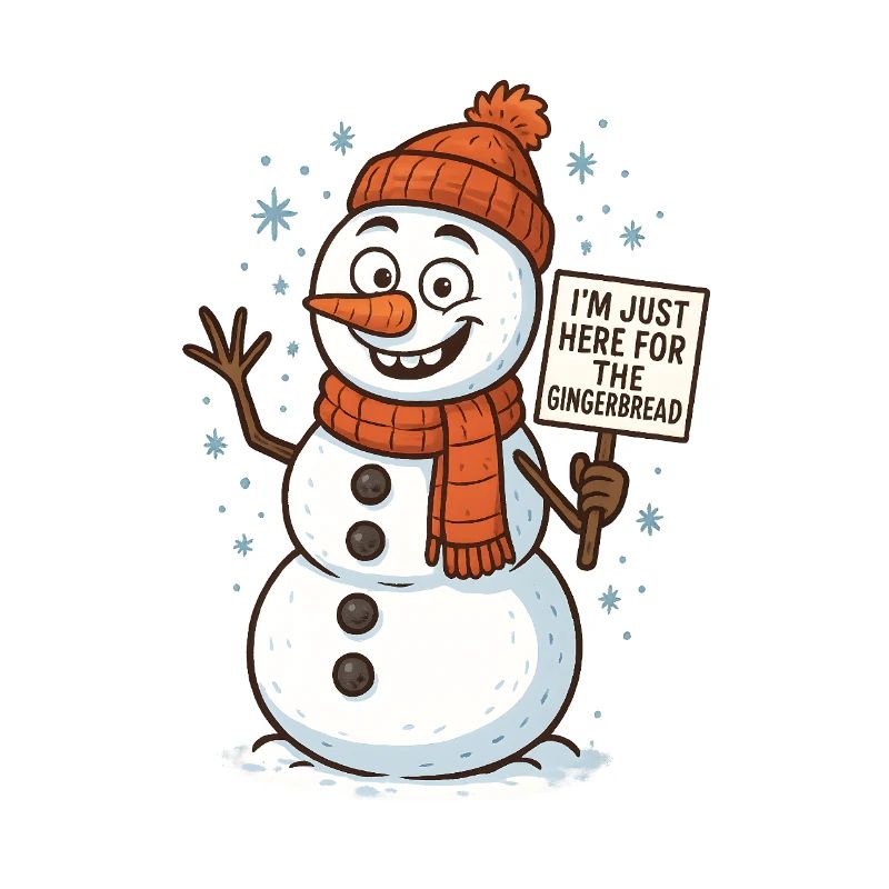 Schneemann mit Gingerbread Spruch