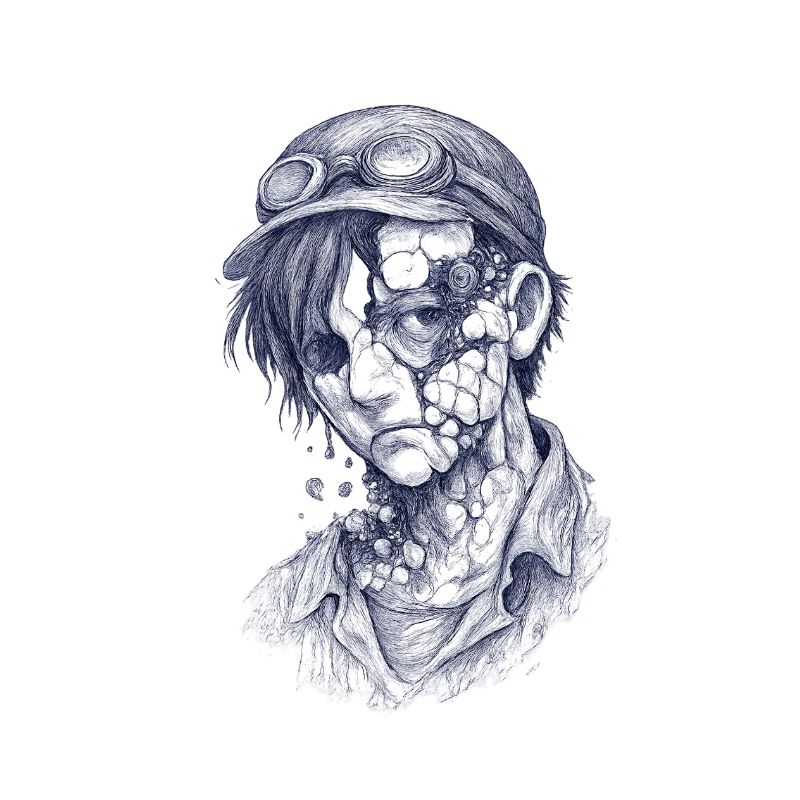 Zerfallener Mechaniker| Surrealer Zomie-Junge