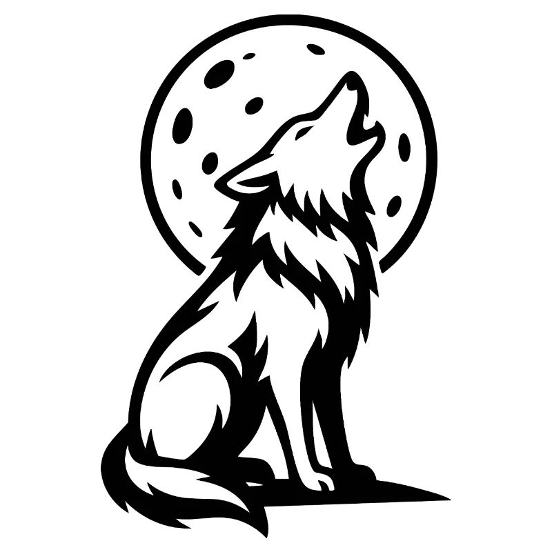 Wolf heult bei Vollmond