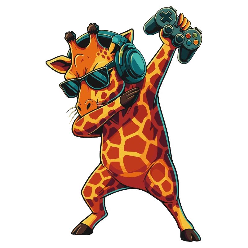 Gamer-Giraffe spielt Videospielkunst
