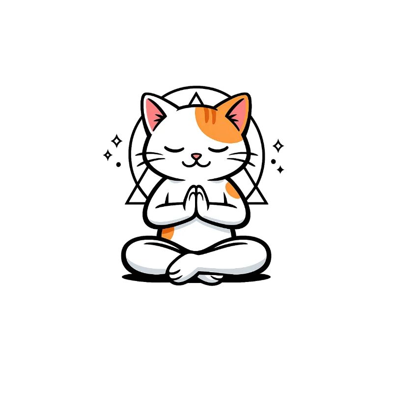 Katzenmeditation Zen-Pose