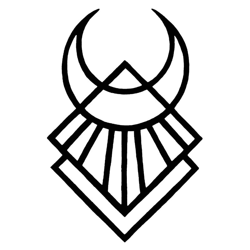 Schwarzes ägyptisches Mondsymbol