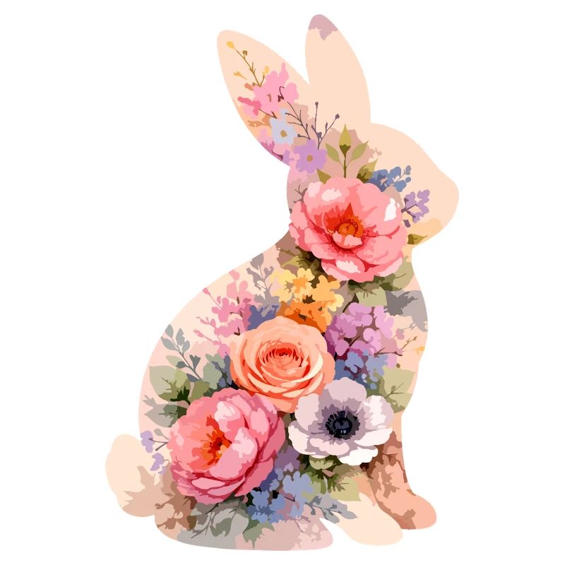 Hase Pastell Blumen