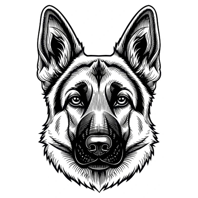 Inkline German Shepherd Head