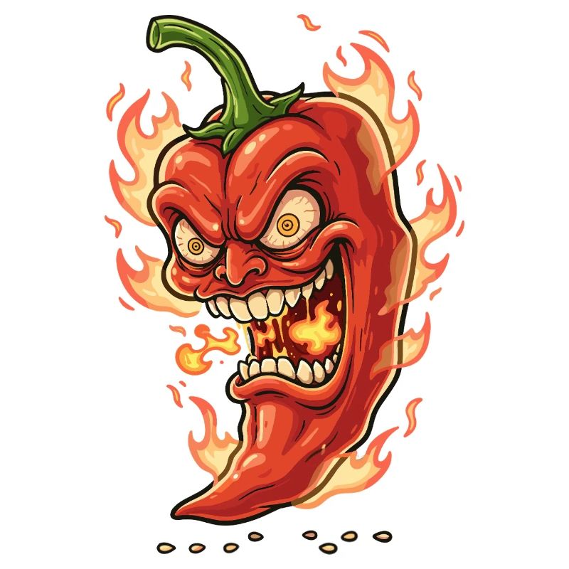 Flammender Chili-Gesicht