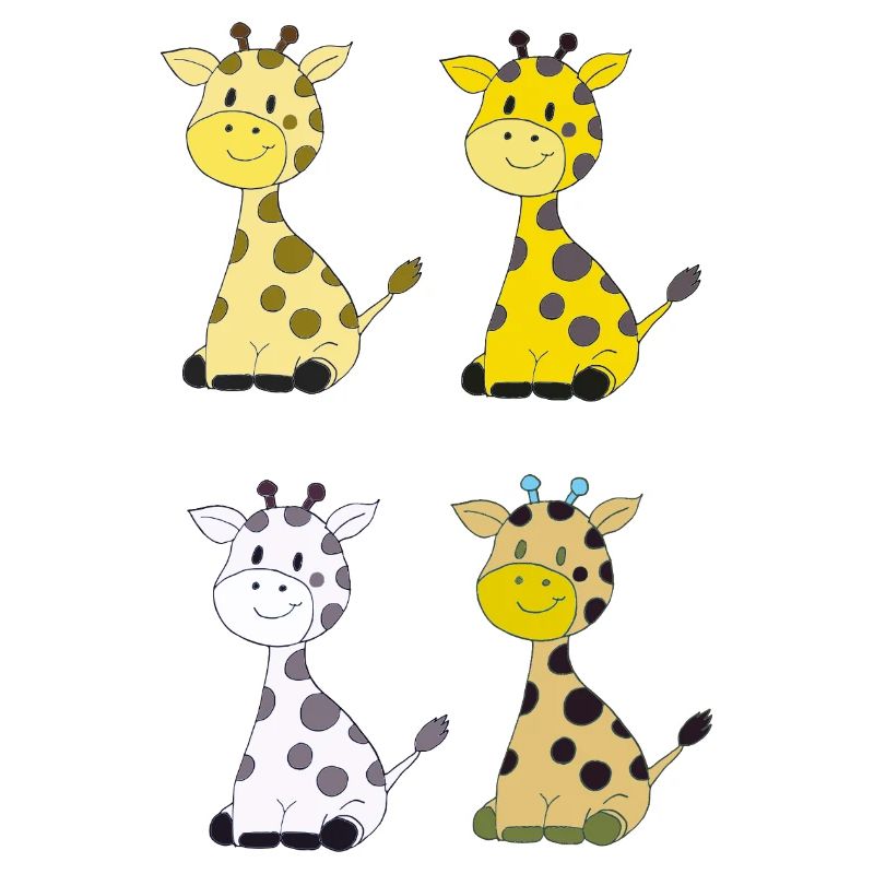 Giraffenquartett Bunt