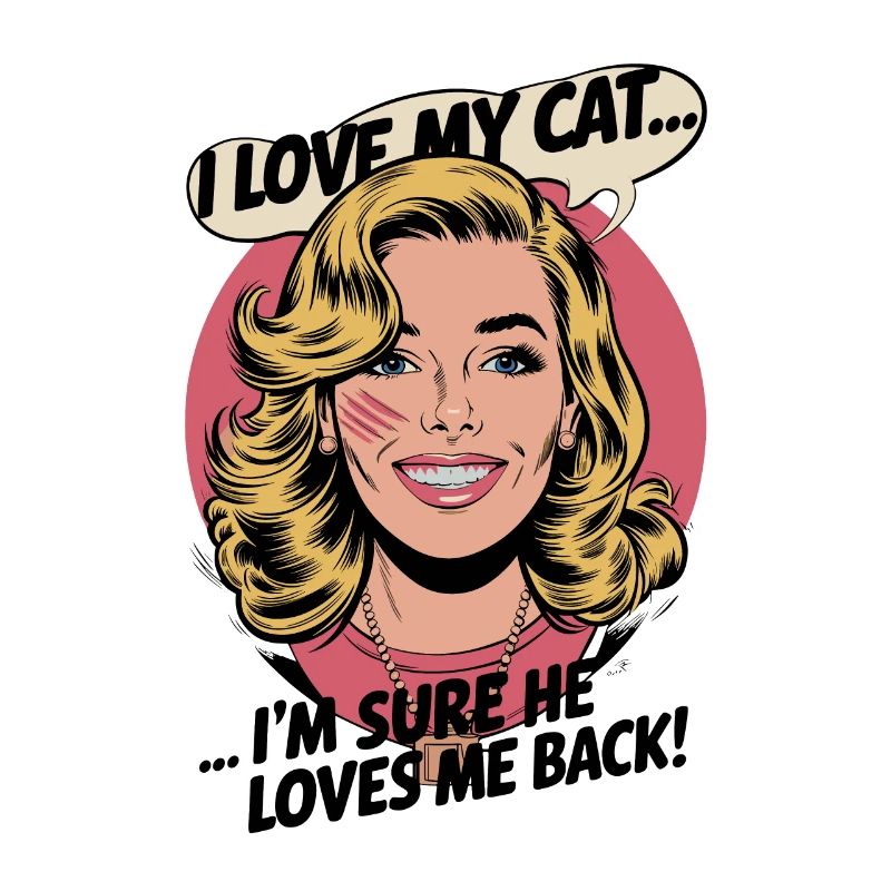 Retro-Comic-Stil Katze Katzenkratzer