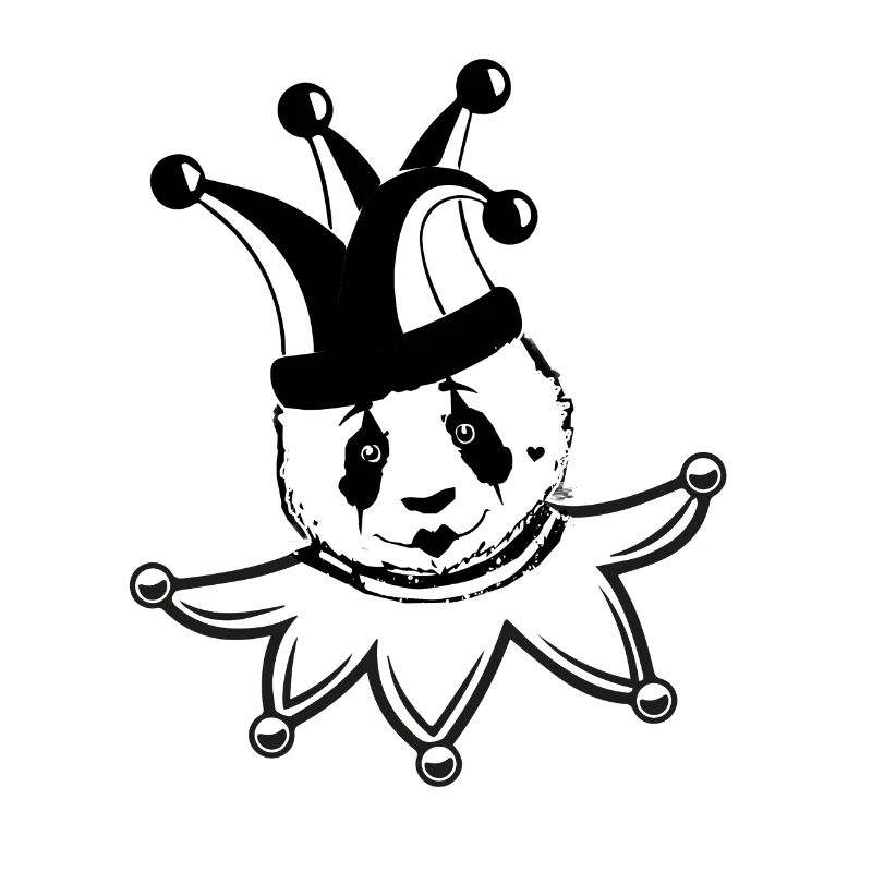 harlekin,panda,illustration, pantomime