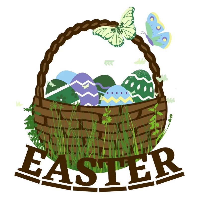 Easter basket with Easter eggs