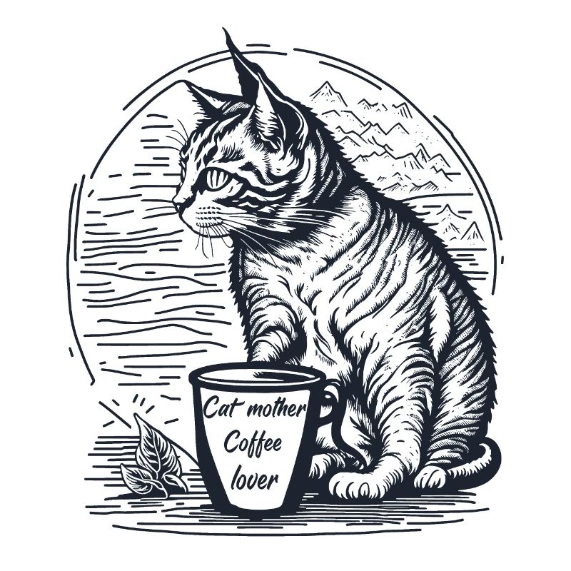 Katzen- und Kaffeetasse