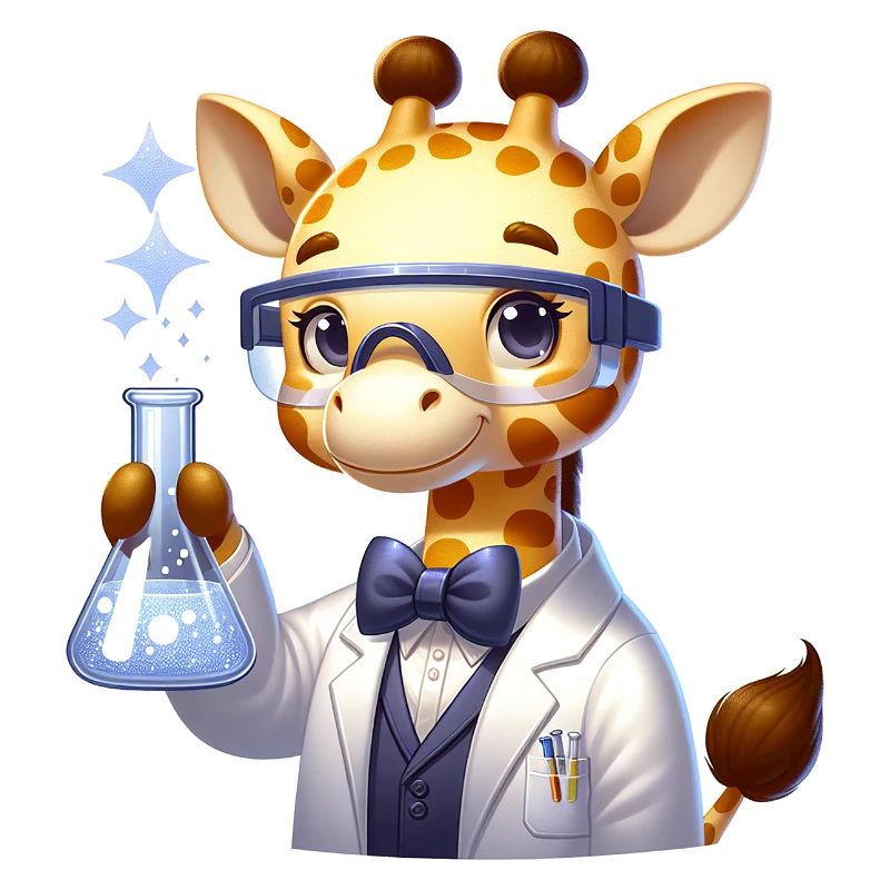 Cute Giraffe Scientist