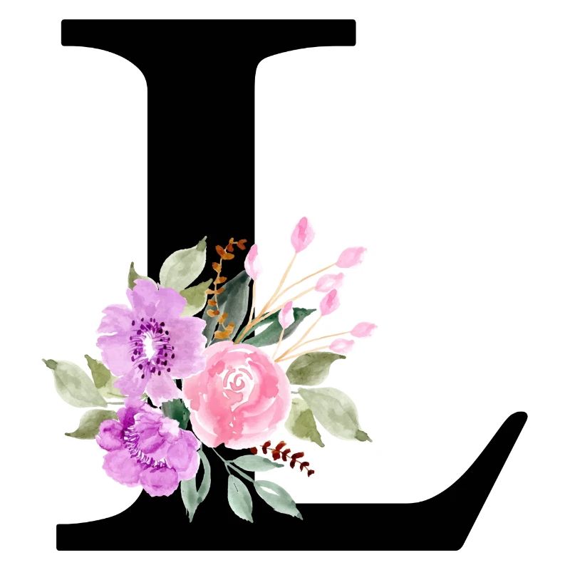 Lila Blumenbuchstabe L