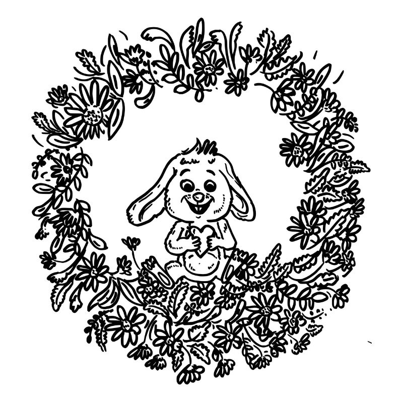 Osterhase im Osterkranz