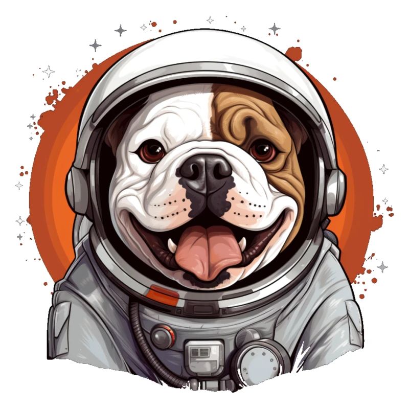 Bulldogge als Astronaut