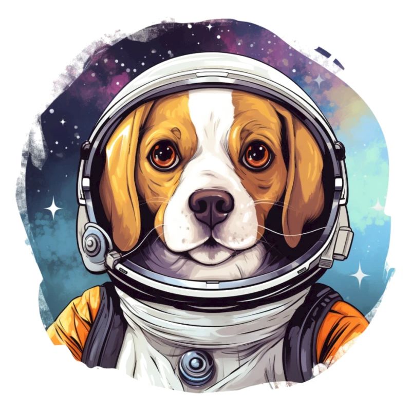 Hund als Astronaut