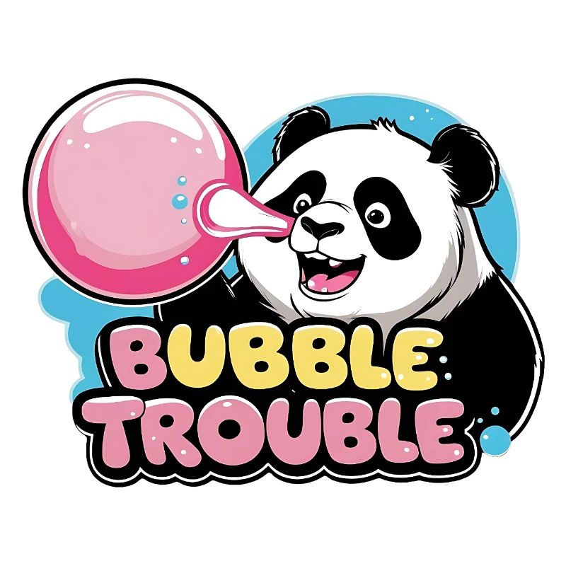 Niedlicher Panda mit Bubble-Kaugummi