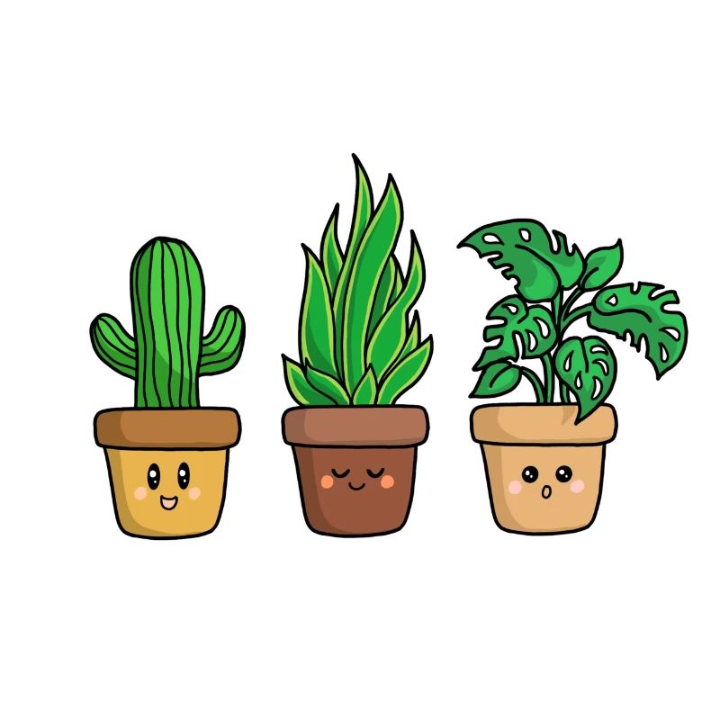 three cute plants