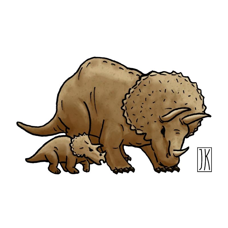 Triceratops mit Kind
